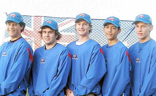 Jason Bromell, Kurt Richards, Michael Crossland, Tama Nohotima, Aiden Banks are ready for their trip to play in America. Jason Bromell, Kurt Richards, Michael Crossland, Tama Nohotima, Aiden Banks are ready for their trip to play in America.